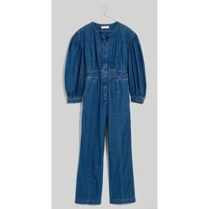 Madewell Denim Jumpsuit Straight Leg Pantsuit Jean Overalls Long Sleeve S 4 NWT
